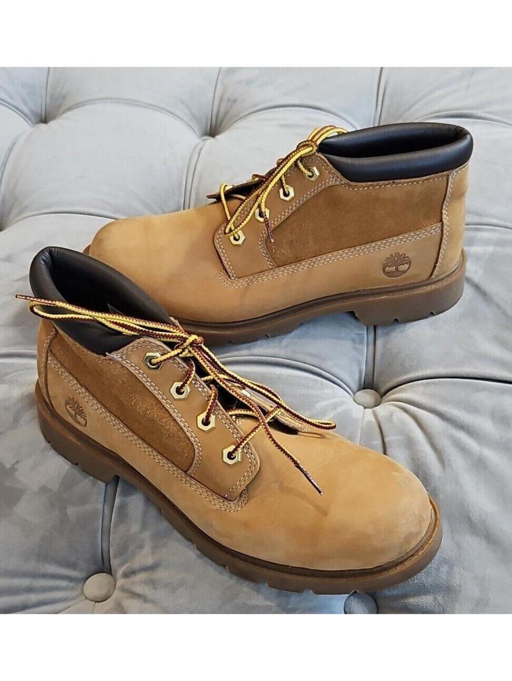 TIMBERLAND A1TXM Chukka Wheat Leather Waterproof Ankle Boots 4 Eye Mens Shoes 9